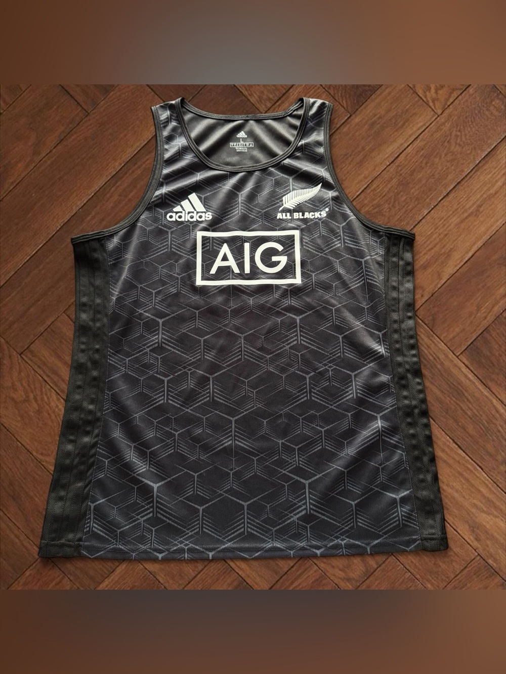 Adidas Climalite All Blacks Rugby Training Singlet Tank Top Black AIG Sz L